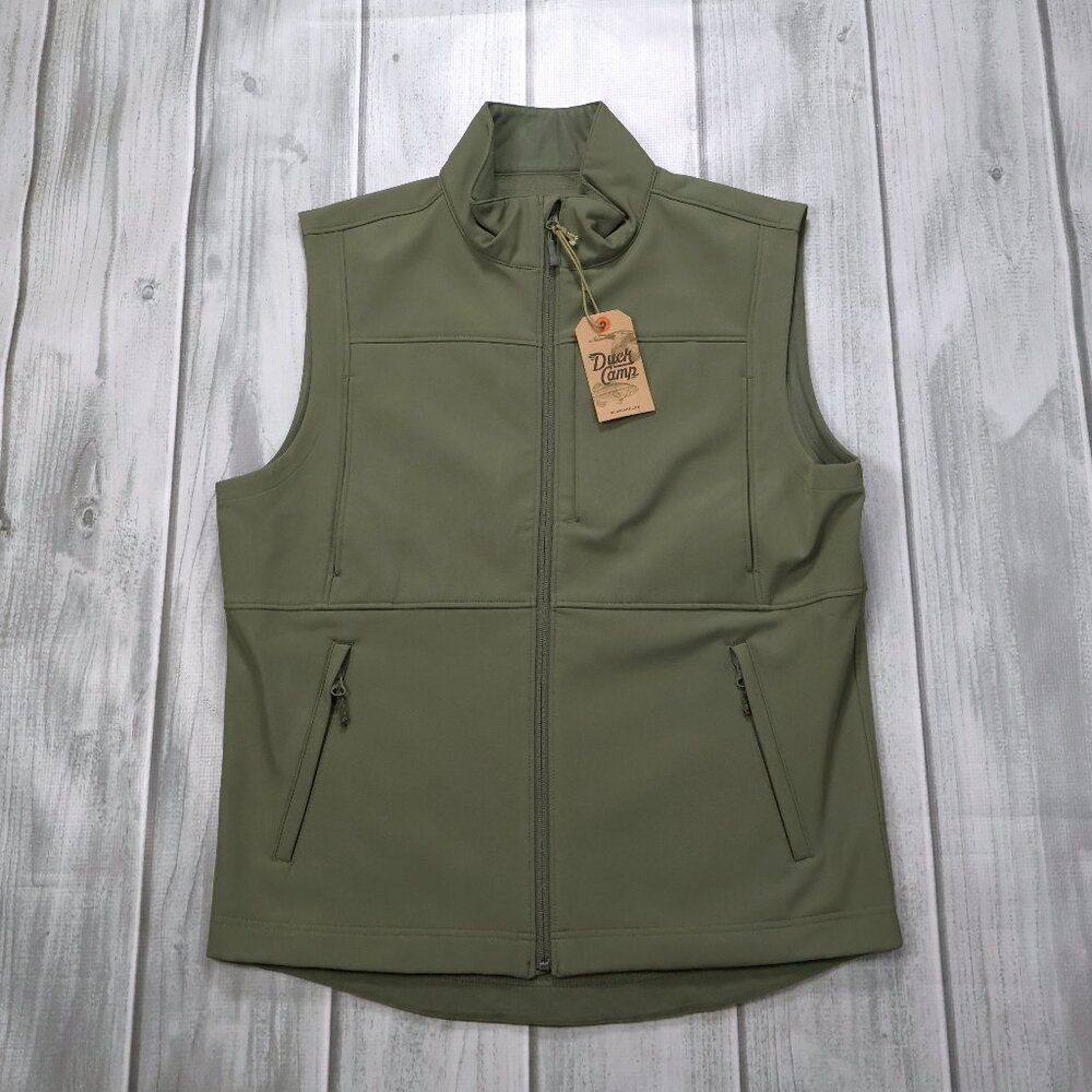 NEW Duck Camp Men's Contact Softshell Vest Hunting Green Size Medium Outdoor
